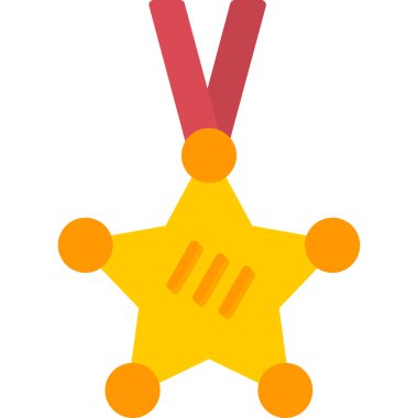 ödül madalyası düz simgesi düz stil