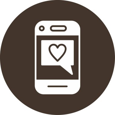 mesaj aşk kalp ikonu, vektör illüstrasyonu