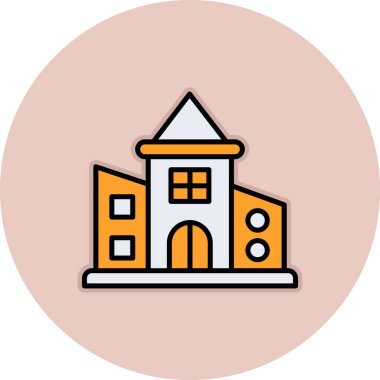 ev vektörü düz renk simgesi