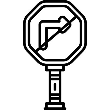 Trafik işareti simgesi. Ağ için yol vektör sembolünün özet çizimi