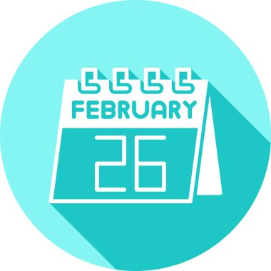 24 Şubat 'ta. Ayın 24 'ü, takvim tarihi beyaz takvimde... planlama. Zaman yönetimi. için takvim simgeleri