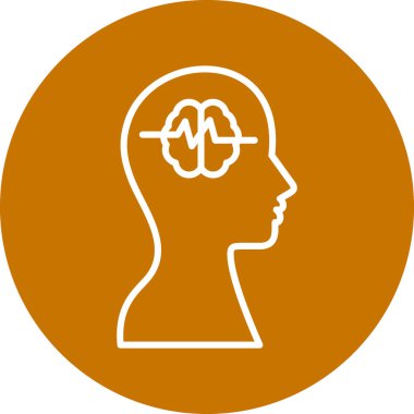 Beyin. Web simgesi basit illüstrasyon