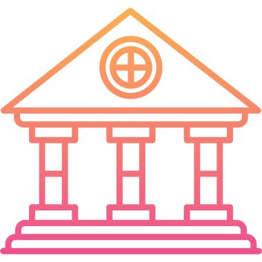 Banka. Web simgesi basit illüstrasyon