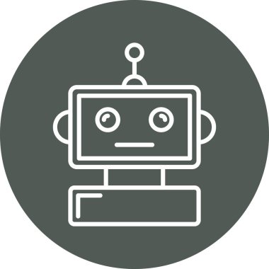 robot. Web simgesi basit illüstrasyon