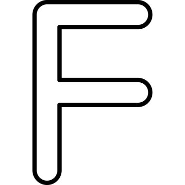 f harfi vektör çizgisi simgesi
