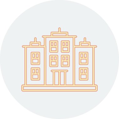 Okul ikonu. İnce çizgi çizimi. çember izole tasarım