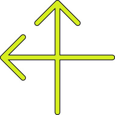 Sarı ve siyah bir okun vektör çizimi