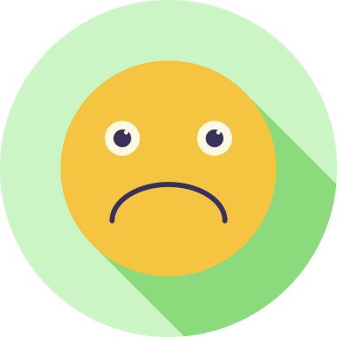 hüzünlü ifade, illüstrasyon, vektör, beyaz arkaplanda.