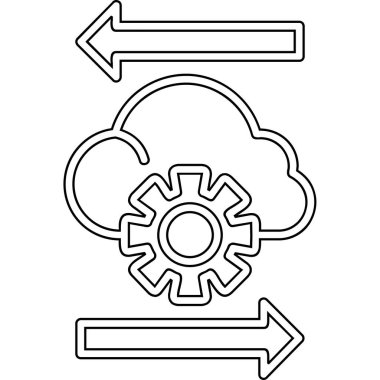 Bulut hesaplama simgesi resim vektör çizimi tasarımı