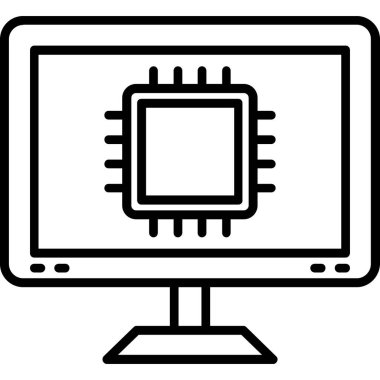 Bilgisayar monitörü simgesi. beyaz arkaplanda izole edilmiş web tasarımı için ana bilgisayar vektör simgesi