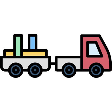 Kamyon ikonu vektörü. İnce çizgi işareti. izole edilmiş sınır sembolü çizimi