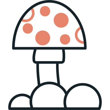 mantar, web simgesi basit illüstrasyon