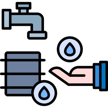 Tesisat servisi musluk simgesi - taslak biçimi