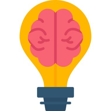 düz stil yaratıcı beyin fikri simgesi