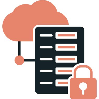 veri bulut hesaplama simgesi doldurulmuş ana hatlar biçiminde