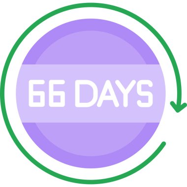 65 gün kaldı, 65 gün geri sayım, vektör illüstrasyonu