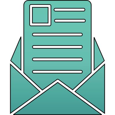 e-posta zarfı renk ana hatları vektörü