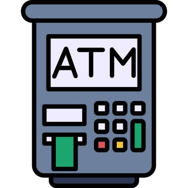 atm makine renk çizgisi simgesi.