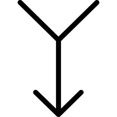 Oklar ana hatlar biçiminde simge aşağı