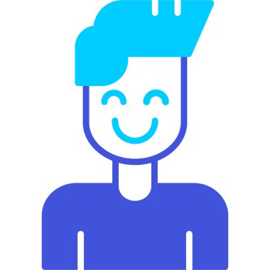 Avatar Adam düz stilde simgeyle yüzleşir