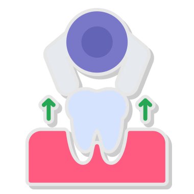 Diş ikonu. Web için basit bir diş vektörü simgesi çizimi