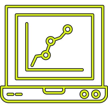 grafik çizelgesi simgesi olan dizüstü bilgisayar, özet biçimi