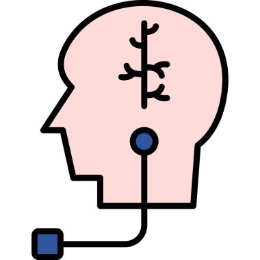 Beyin. Web simgesi basit illüstrasyon