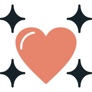 Kalp ikonu vektör illüstrasyonu