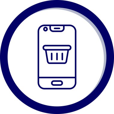 mobil sepet vektör simgesi düzenlenebilir vuruş