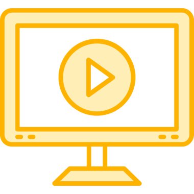 Monitör. Web simgesi basit illüstrasyon