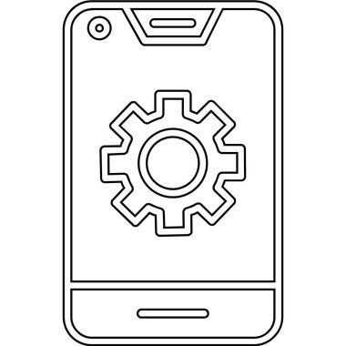 akıllı telefon ve dişli ikon vektör illüstrasyon tasarımı