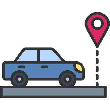 araba konumu vektör illüstrasyonu