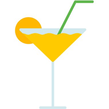 Kokteyl web simgesi, vektör çizim