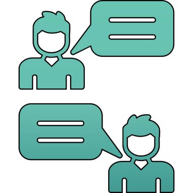 Konuşma balonu. iletişim konsepti simgesi, vektör illüstrasyonu, düz biçim