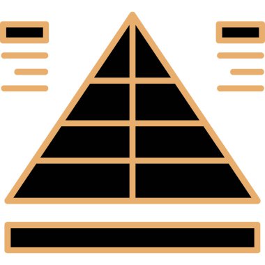 Piramit ağ simgesi, beyaz arkaplanda izole edilmiş basit vektör illüstrasyonu