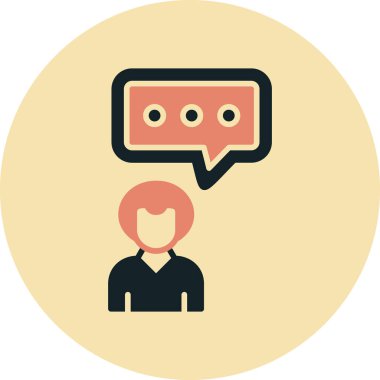 Konuş. Web simgesi basit illüstrasyon