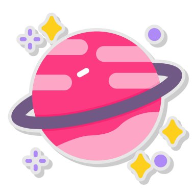 Uzay yıldızı ikonu. uzay vektörü simgelerinin çizgi çizgisi düz renk