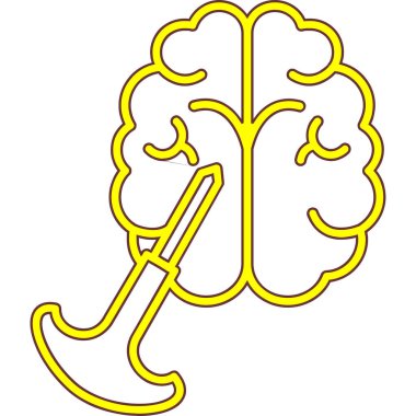 Beyin ve beyin ikonu vektör çizimi