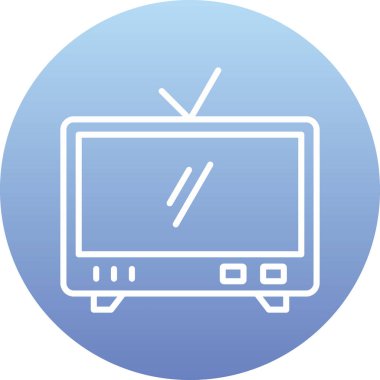 Soyut arkaplanda televizyon simgesi izole edildi