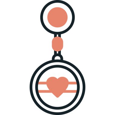 sevgi kalp düz ikonu vektör - illüstrasyon