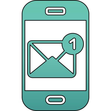 İleti simgesi içeren posta. vektör illüstrasyonu