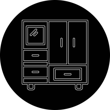 Eşsiz kabine çizgisi vektör simgesi