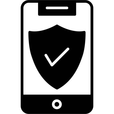 Kalkan vektör simgesine sahip akıllı telefon