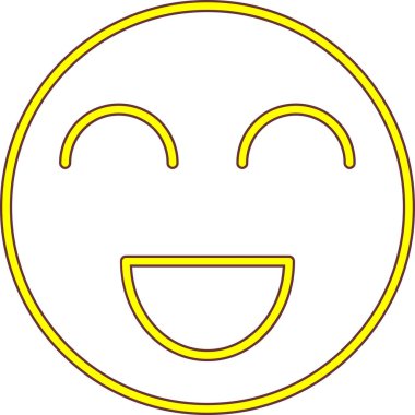 gülen yüz ifade simgesi ana hat biçiminde