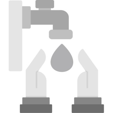 Düz dizayn edilmiş su musluğu vektörü simgesi