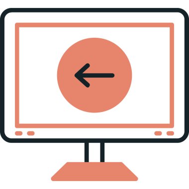 bilgisayar ekranı simgesi, basit vektör illüstrasyonu