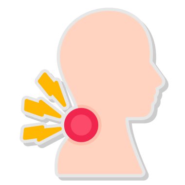 Sarı etiketli insan beyni, vektör çizimi, simge ya da sembol