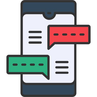 Mobil sohbet kutsal kişilerin resmi, vektör çizim