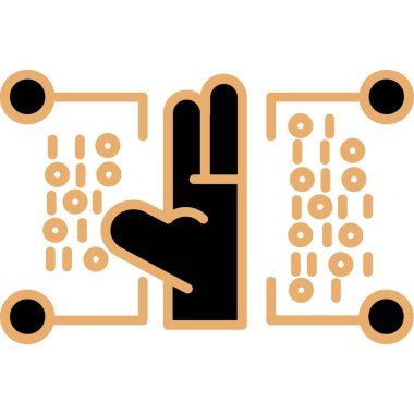 Bir el simgesinin vektör illüstrasyonu