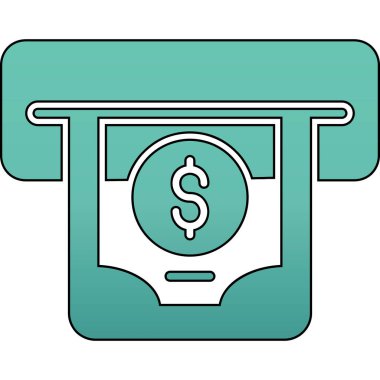 Nakit dolar ikonu. Beyaz üzerinde izole edilmiş dolar para vektör simgesi rengi